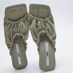 ZARA RUCHED HEELED SANDALS